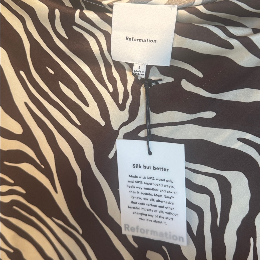 Reformation Pike Satin Mini Dress, NWT - Picture 7 of 7